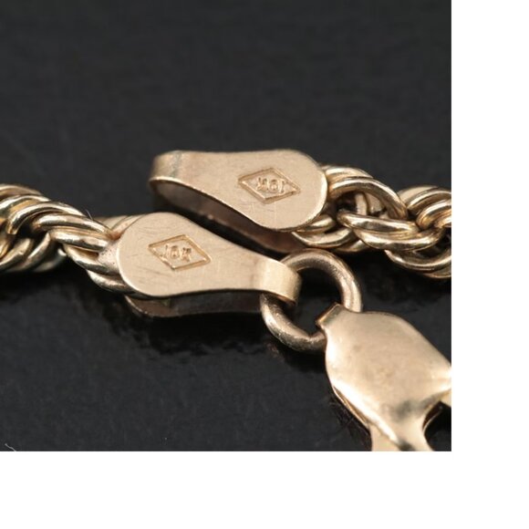 10k Gold Rope Chain Bracelet (or anklet). - Picture 7 of 7